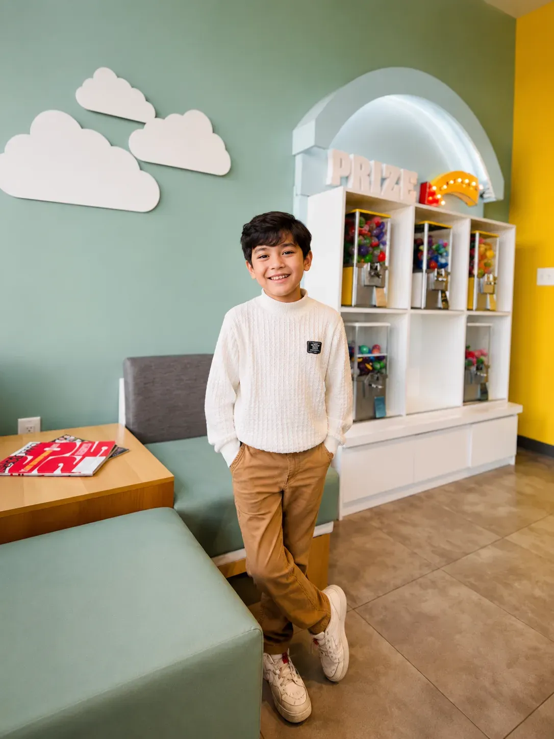 A young patient smiling