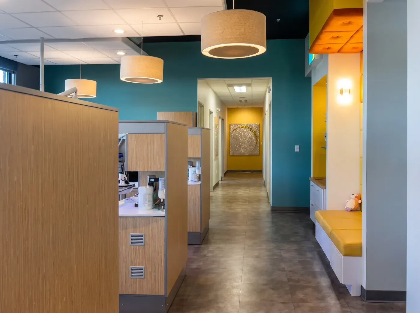 Reception and the corridor beyond it